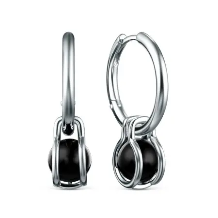 Серьги из серебра с агатом