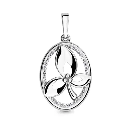 Подвеска из серебра с фианитами «Цветок»