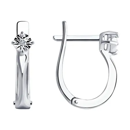 Серьги из серебра с бриллиантами