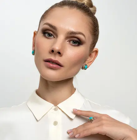 Кольцо из серебра с бирюзой