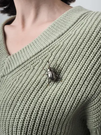 Брошь из серебра с эмалью «Жук»