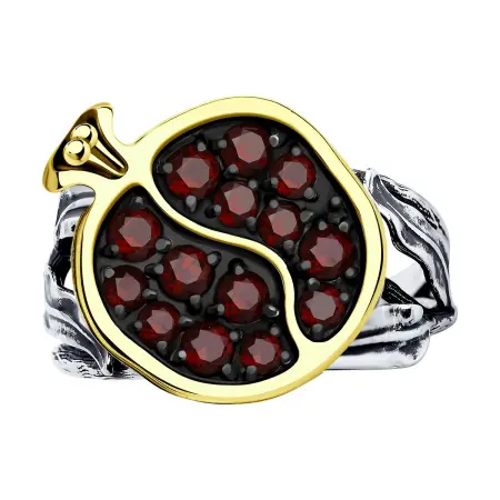 Кольцо из серебра с гранатами