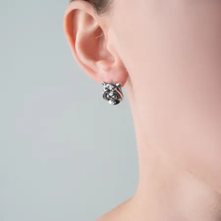 Женские серьги из серебра 925 Не вижу кот