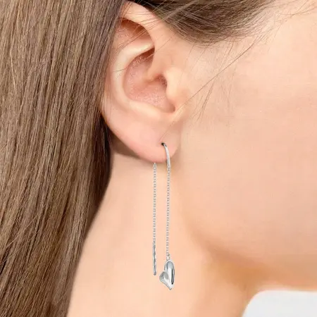 Серьги из серебра «Сердце»