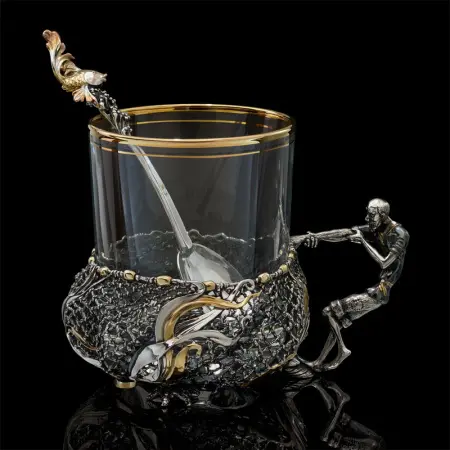 Серебряный подстаканник «Старик и невод»