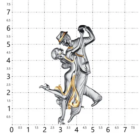 Брошь из серебра «Танго»