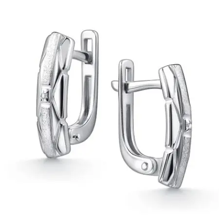 Серьги из серебра с бриллиантом