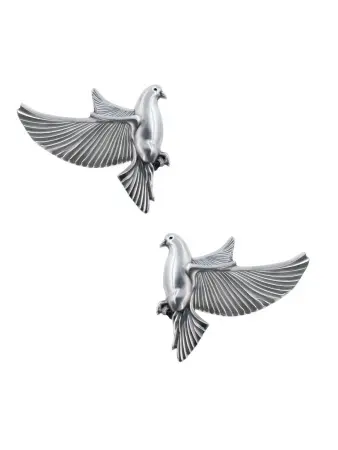 Серьги гвоздики из серебра «Голубь»