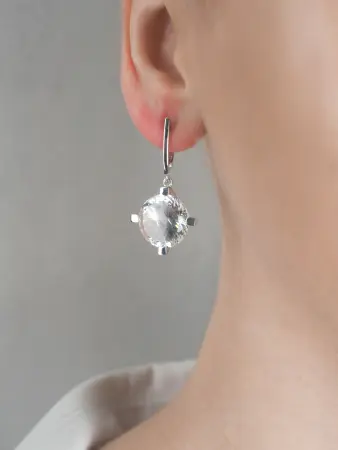 Серебряные серьги с горным хрусталем