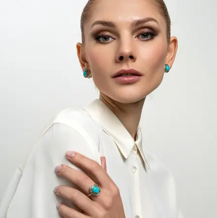 Кольцо из серебра с бирюзой
