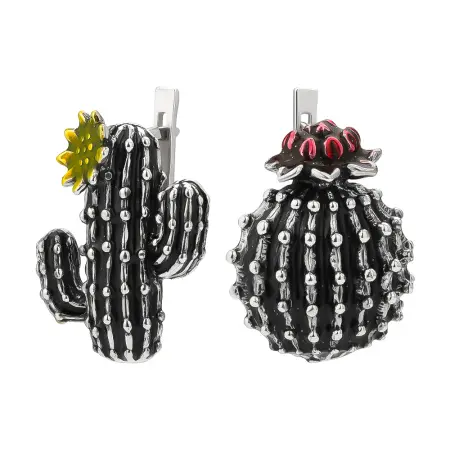 Серебряные серьги «Кактусы»