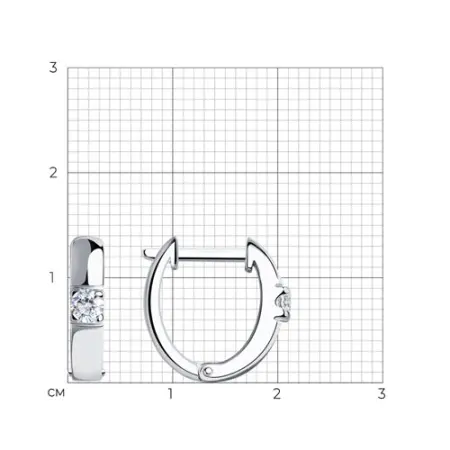 Серьги из серебра с фианитами SOKOLOV