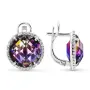 Серьги из серебра с аметрином и фианитами