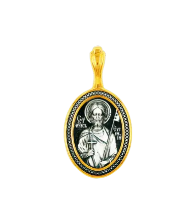 Серебряная подвеска «Мученик Евгений Севастийский»
