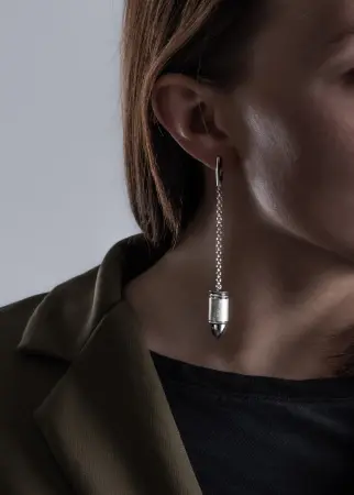 Серебряные серьги «Пуля»