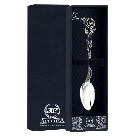 Ложка кофейная "Розалия" с чернением серебро 925