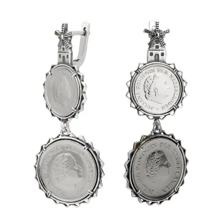 Серьги из серебра «Мельница»