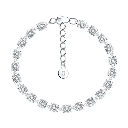 Браслет из серебра с фианитами