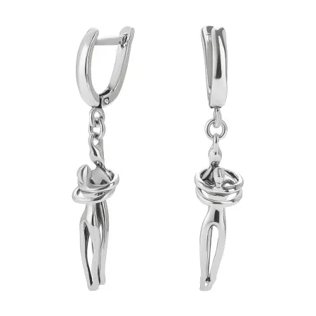 Серебряные серьги «Влюбленные»