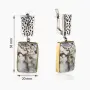Серебряные серьги «Белоснежный Мотив» с агатом