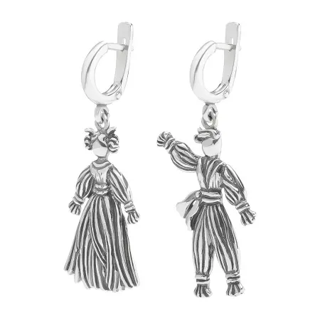 Серьги из серебра «Соломинка»