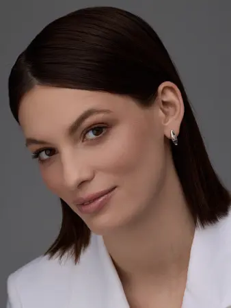 Серебряные серьги с бриллиантами