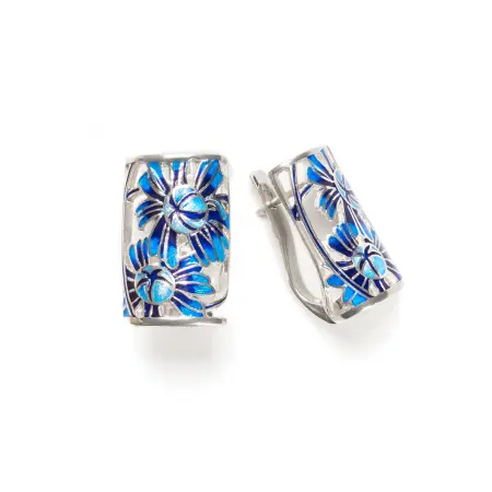 Серебряные серьги «Хризантемы»