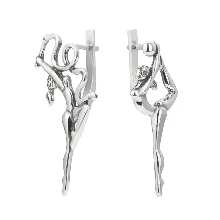 Серьги из серебра «Гимнастика»