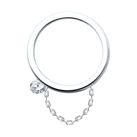 Кольцо из серебра с фианитом