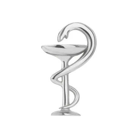 Серебряная брошь «Авиценна» Чаша Гигеи со змеей медицинская врачу