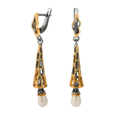 Серьги из серебра с эмаью «Ар-Нуво»