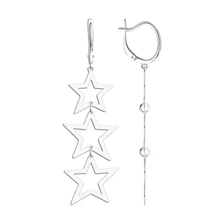 Серьги из серебра «Звезды»