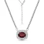 Колье из серебра с гранатом и фианитами