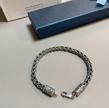 Серебряный браслет «Лисий хвост» утолщенный