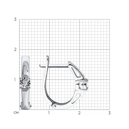 Серьги из серебра с бриллиантами