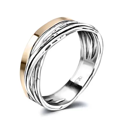 Кольцо из серебра в позолоте