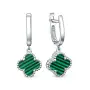 Серьги из серебра с малахитом