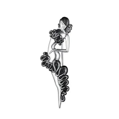 Брошь из серебра «Дама Латинка»