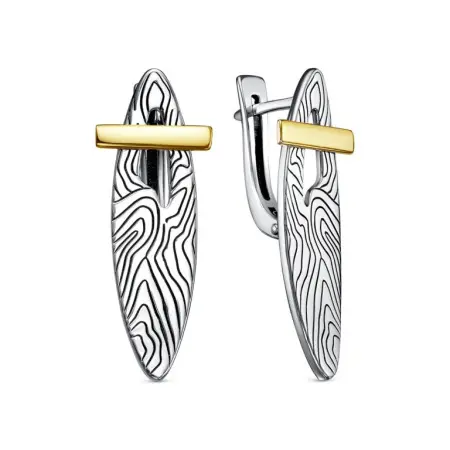 Серьги из серебра с позолотой