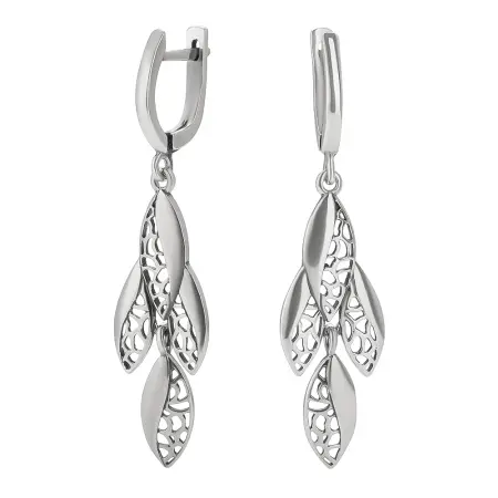 Серьги из серебра «Листья»