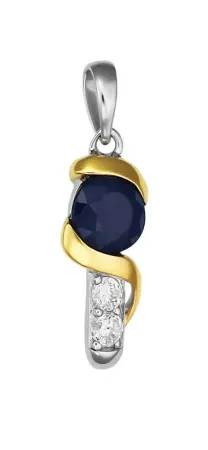 Подвеска из серебра с натуральным сапфиром