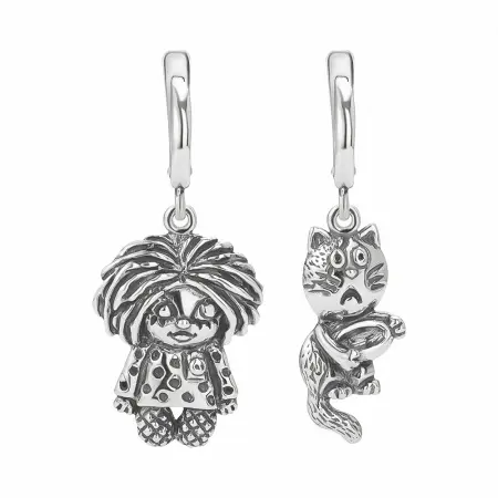 Серебряные серьги «Домовенок»