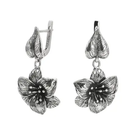 Серьги из серебра «Цветок»