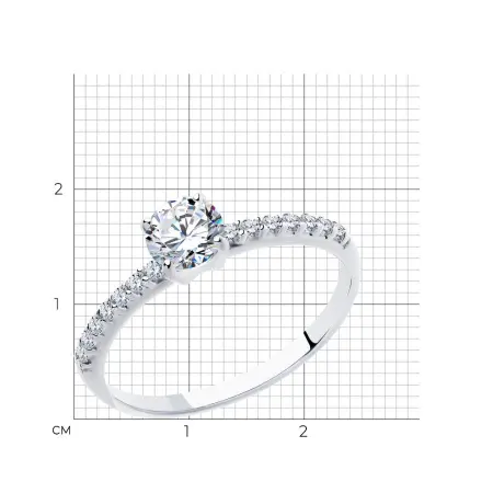 Кольцо из серебра с фианитами