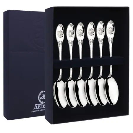 Серебряный набор «Единство» 6 чайных ложек