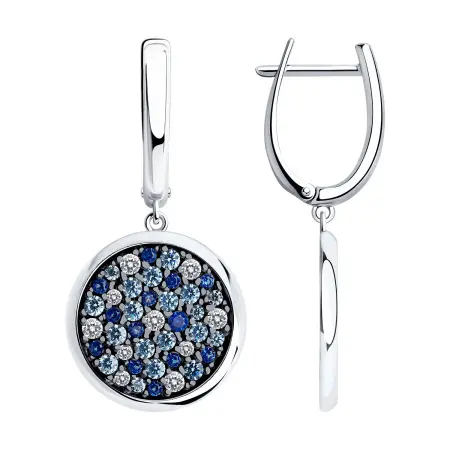 Серьги из серебра с фианитами