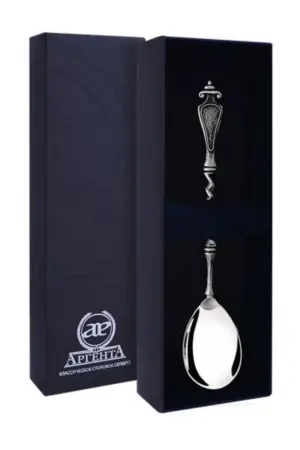 Серебряная чайная ложка «Витая» с чернением