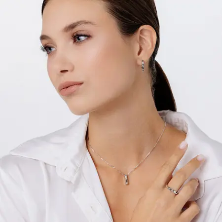 Серьги из серебра с бриллиантами