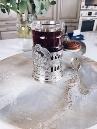 Серебряный подстаканник «Мосты Санкт-Петербурга»