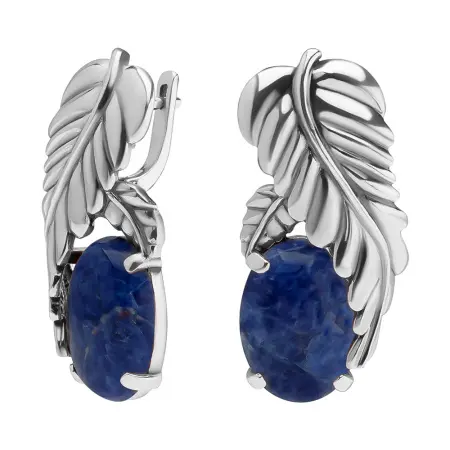 Серьги из серебра с содалитом